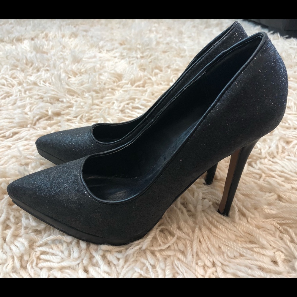 Also Black Gold Speckles Heels Size 8